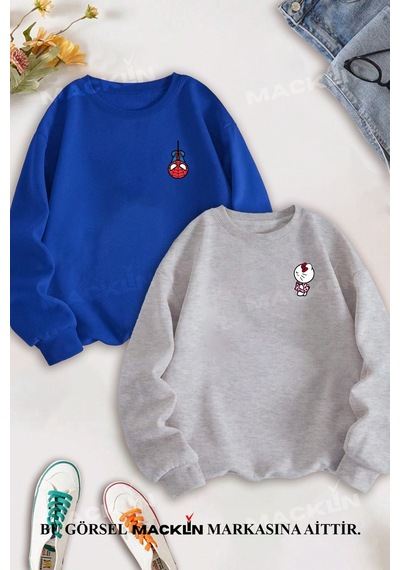 Macklin Sevgili Çift Kombin Hello Kitty Spiderman Göğüs Baskılı Bisiklet Yaka Sweatshirt 2li Set Takım Mavi Gri Mck1403 Çok Renkli Macklin Sevgili Çift Kombin Hello Kitty Spiderman Göğüs Baskılı Bisiklet Yaka Sweatshirt 2li Set Takım Mavi Gri Mck1403 Çok Renkli