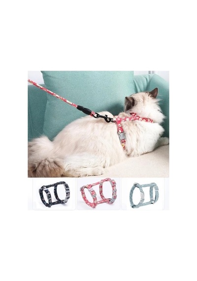1 Adet Kedi Gezdirme Naylon Ayarlanabilir Göğüs Tasması