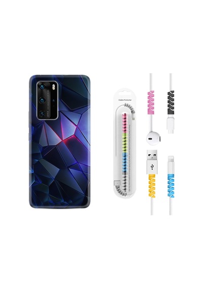 Huawei P40 Pro Kılıf Kablo Koruyuculu Üçgenler 2 1872
