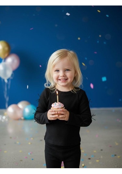 Zekids Kız Bebek Pamuklu Kolları Fiyonk Detaylı Kaşkorse Bluz-16521 Siyah