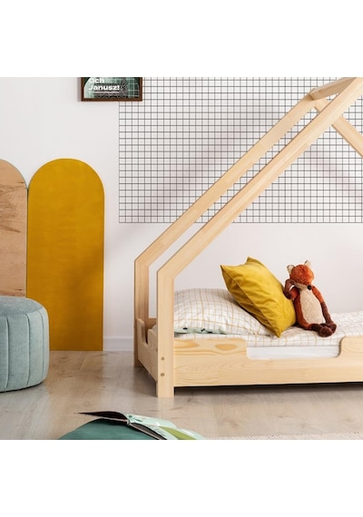 Markaawm Markaawm Ahşap Yatak Montessori Karyola Doğal Çam 90X190 Modera