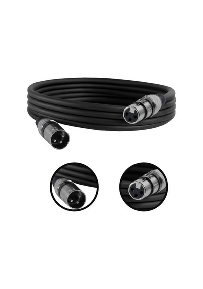 Midex Mxl-3m-bk Kaliteli Xlr To Xlr 3 Mt. Mikrofon Kablosu