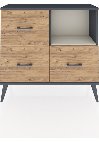 Arges Şifonyer Tek Raflı 3 Çekmeceli 88x30x80 Antrasit-aytaşı/çam Aytaşı/çam Arges Şifonyer Tek Raflı 3 Çekmeceli 88x30x80 Antrasit-aytaşı/çam Aytaşı/çam