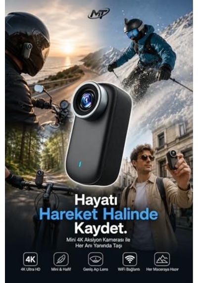 Mini 4k Ultra Hd Wi-fi Aksiyon Kamerası Ip65 Su Dayanıklı, Geniş Açı - Yedek Aparatlar Genel