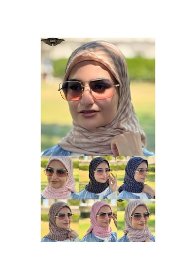Aldaıyr 7 Adet - Jakarlı Caz Eşarp 120 X120 Pamuk Çok Renklig07-2