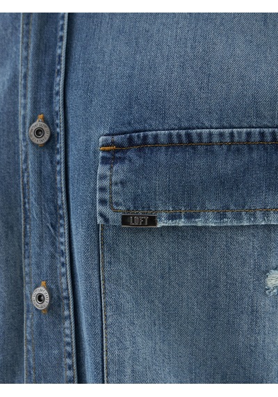 Loft Regular Fit Erkek Gömlek K.kol Denim