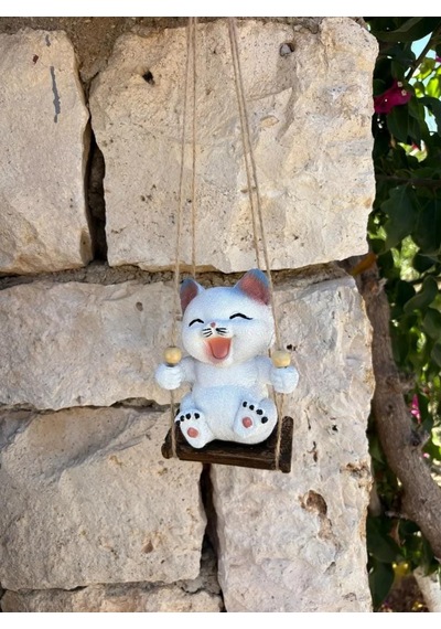 Sallanan Kedi Polyester Duvar Balkon Bahçe Süsü 5 Farklı Renk 01
