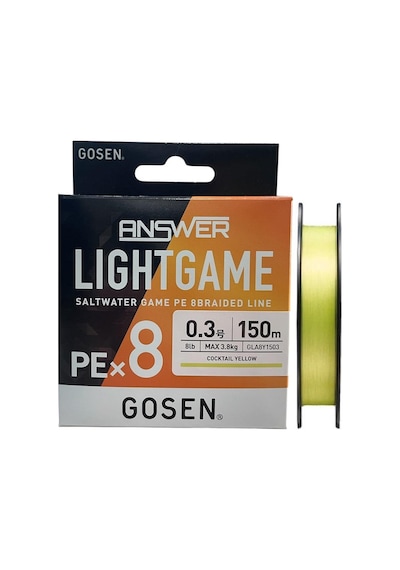 Gosen Answer Light Game 8x 150mt 0.3pe Max 3.8kg Lrf İp Örgü Misina Cocktail Yellow
