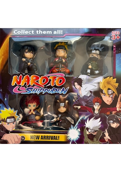 NARUTO Oyuncak Figürler 5 Li Karakter Set SASUKE NARUTO KAKASHİ GAARA İTACHİ