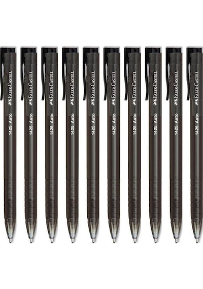 Faber Castell Tükenmez Kalem 1425 Auto Siyah - 10 Adet Siyah