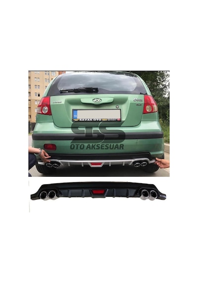 Hyundai Getz Difüzör Arka Tampon Eki 4 Egzoz Çıkışlı Siyah