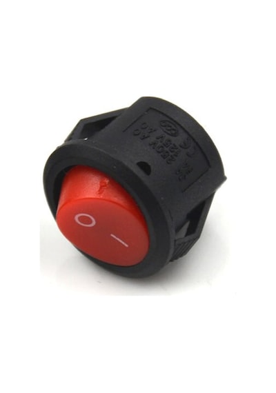 Yuvarlak 2 Pin Anahtar Rocker Switch Mini Buton Kırmızı Aç Kapa