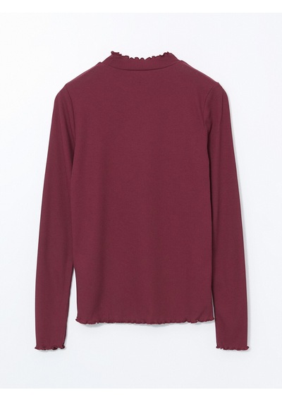 Lcw Modest Bordo Dik Yaka Kadın Body