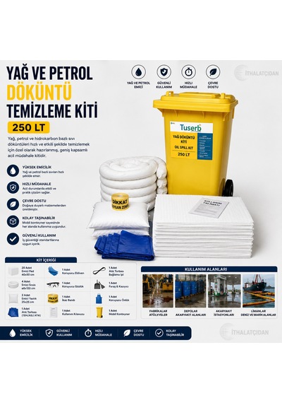 Yağ Ve Petrol Döküntü Temizleme Kiti 250 Lt Bant Marketim