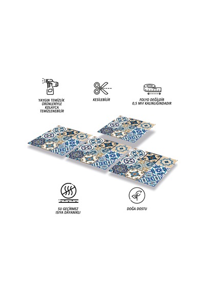 Tink KENDİNDEN YAPIŞKANLI ETNİK KARO DESENLİ PVC KARO 30X30 CM