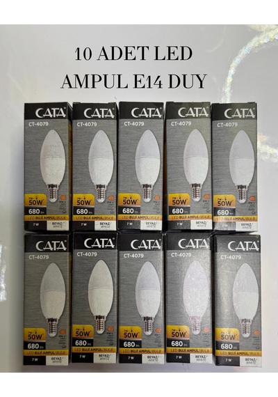 Ct-4079 Led Buji Ampul 7w Beyaz Işık E14 Duy - 10 Lu Paket
