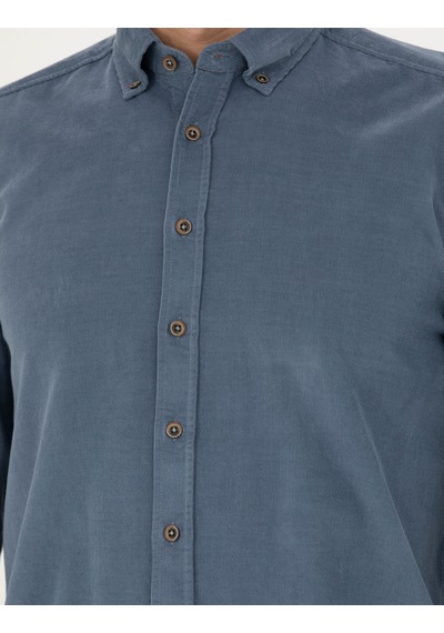 Pierre Cardin Saks Regular Fit Uzun Kollu Gömlek 50274112 Vr032 Koyu Mavi