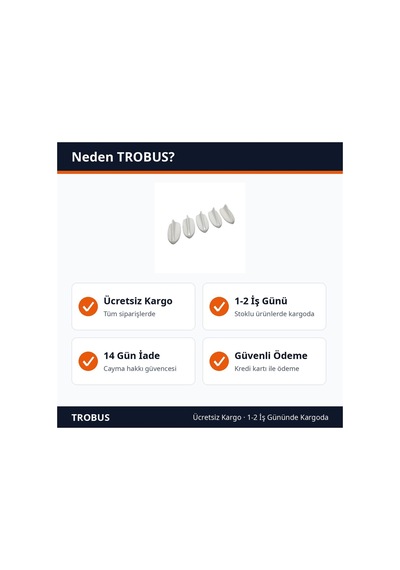 Trobus Süs Anten Mini Köpek Balığı Sırtı Model 5'li Set Beyaz