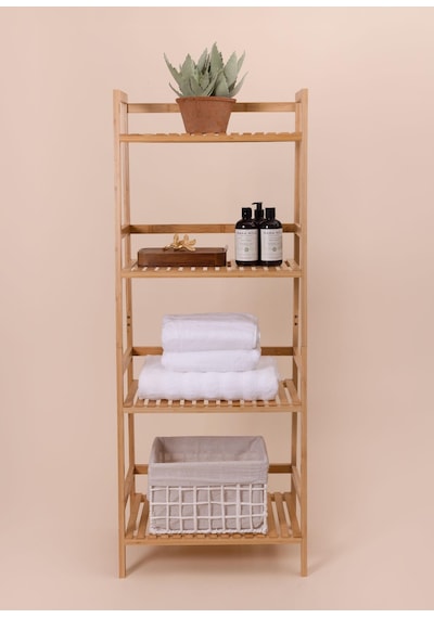 The Mia Bambu 4 Katlı Düzenleyici Dolap Raf 120x49x32 Cm Çok Renkli