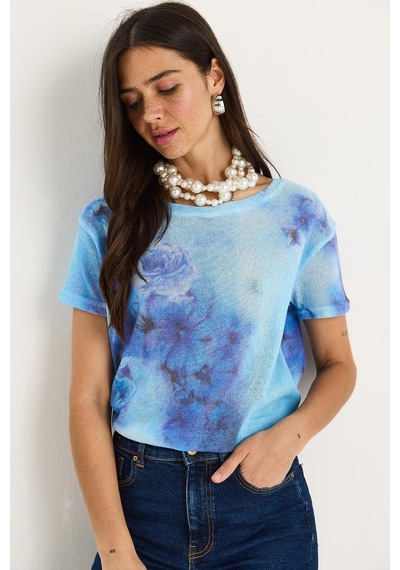 Shade Kadın Bisiklet Yaka Desenli Dijital Baskılı Regular Yazlık Örme T-shirt 60282015 - Gök Mavisi Açık Mavi Shade Kadın Bisiklet Yaka Desenli Dijital Baskılı Regular Yazlık Örme T-shirt 60282015 - Gök Mavisi Açık Mavi