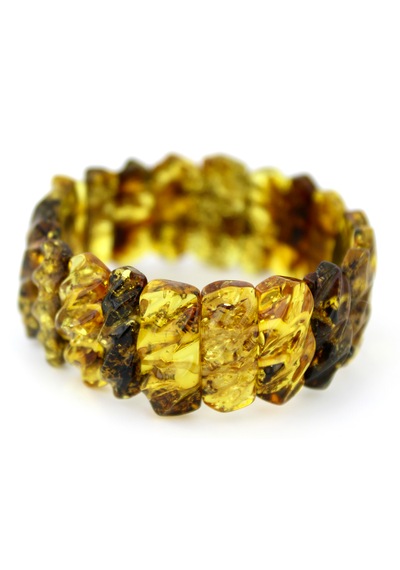 Kehribar Bileklik Fosilli Roleks Tasarım Ambergold Blk23-146 Çok Renkli