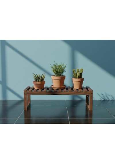 Köknar Ahşap Dev Boy Çiçeklik - 100x50x40 Cm Pratik Kurulum Gövde + Ayak - Çift Vidalı Kahverengi