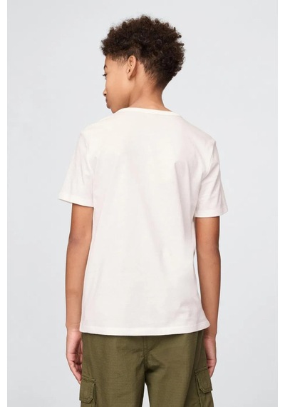 Gap Erkek Çocuk Logo Detaylı Beyaz T-shirt-13565 Beyaz