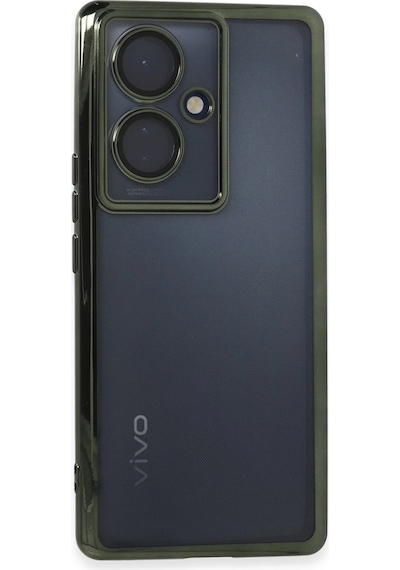 Gld-spt- Newface Vivo V29 Lite Kılıf Razer Lensli Silikon - Yeşil