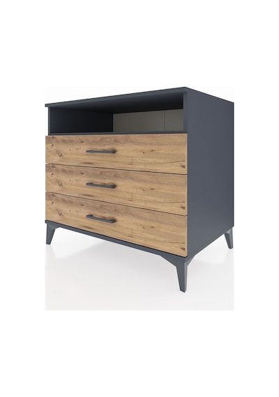Kronos Şifonyer Tek Raflı 3 Çekmeceli 88x59x80 Antrasit-çam Antrasit