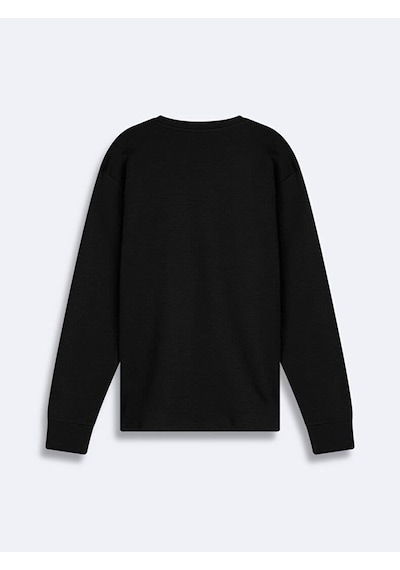 Ltb Mıhele New Sıfır Yaka Uzun Kollu Regular Fit Sweatshırt 1125860676089 Siyah