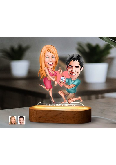 Bk Gift Kişiye Özel Sevgili Karikatürlü Dekoratif 3d Biblo Led Işıklı Gece Lambası-17, Düğün Hediyesi, Yıl Dönümü Hediyesi Kobitmeyen138292 Bk Gift