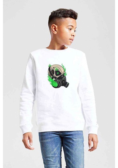 Tshirthane Gta V Clan Logo Baskılı Unisex Çocuk Beyaz Sweatshirt (534757759)