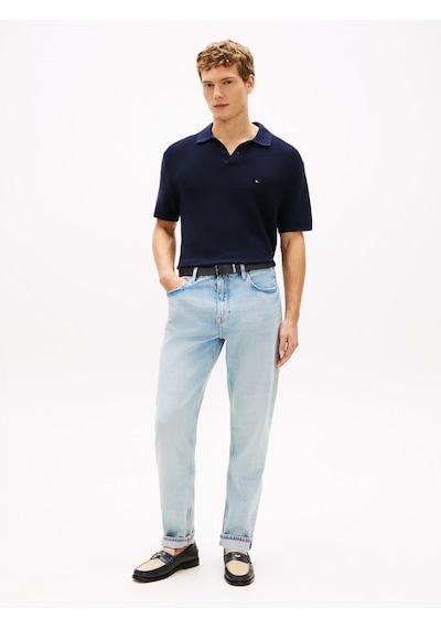 Tommy Hilfiger Cool Touch Structure Ss Polo Erkek Mavi Sweatshirt - Mw0mw42795