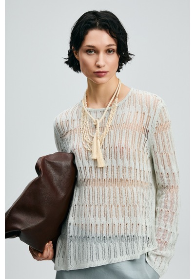 Lufian Lace Kadın Kazak Krem Krem 121090043100370 Krem