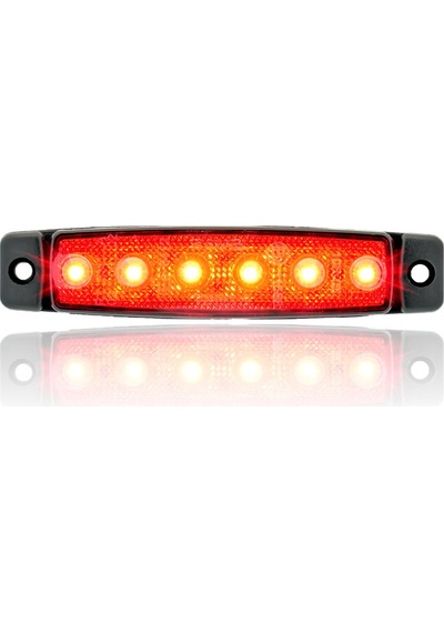 Sanel 24v Universal Parmak 6 Led Basamak Kırmızı Sbb24r6