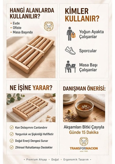 Ahşap Ayak Masaj Aleti Tırtıklı Silindir Makaralı Reflexology Masaj Masası 723780