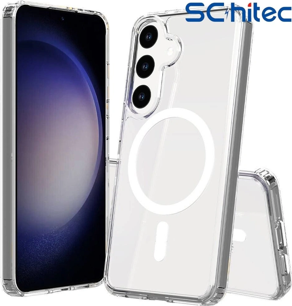 Schitec Samsung Galaxy Uyumlu S25 Magsafe Özellikli Şeffaf Kılıf