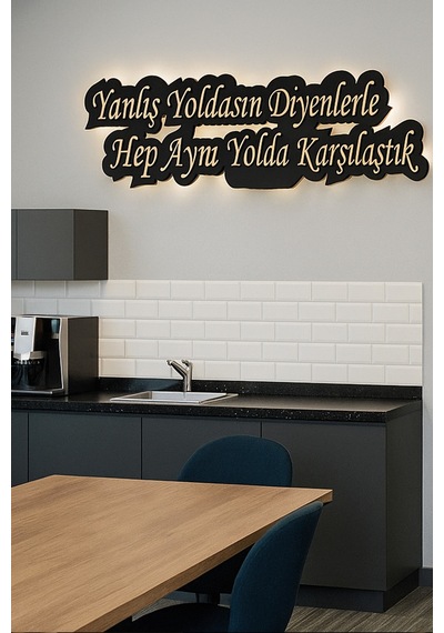 Led Işıklı Kişiye Özel Yazılar Dekoratif Tablo Duvar Dekorlu Gece Lambası Sarı - 787184651 Sarı