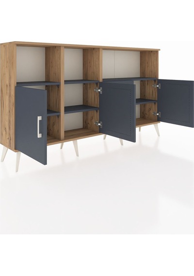 Arges Konsol 6 Raflı 4 Kapaklı 176x30x99 Çam-antrasit Antrasıt - Atlas Çam Arges Konsol 6 Raflı 4 Kapaklı 176x30x99 Çam-antrasit Antrasıt - Atlas Çam