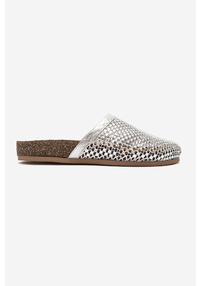 Luvi Shoes Montera Gümüş Taşlı Kadın Terlik