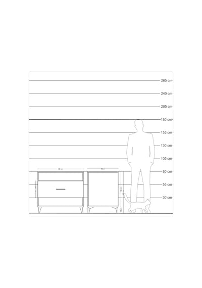 Kronos Şifonyer Tek Raflı Tek Çekmeceli 88x59x80 Çam-antrasit Atlas Çam