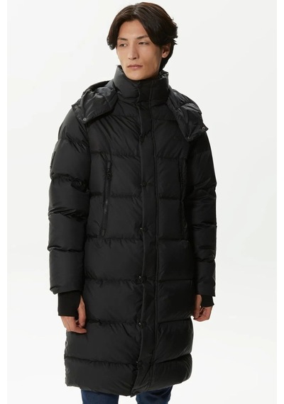 Lacoste Down Fill Parka Black Uzun Boy Kaz Tüyü Dolgulu Çıkartılabilir Kapüşonlu Erkek Parka Siyah