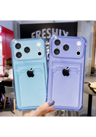 İphone 17 Pro Uyumlu Kamera Korumalı Kartlıklı Köşeleri Airbag Tasarımlı Darbe Önleyici Pembe