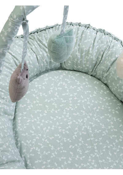 Babyjem Oyuncaklı Anne Baba Yanı Yatağı - Yeşil 40x65 Cm