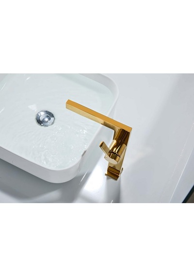 Sera Uzun Lavabo Bataryası Parlak Altın