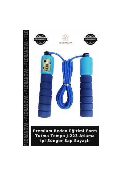 Premium Beden Eğitimi Form Tutma Tempo J-223 Atlama İpi Sünger Sap Sayaçlı