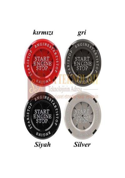 Start Stop Düğme Üzeri Aksesuar Yuvarlak Ssy-Silver