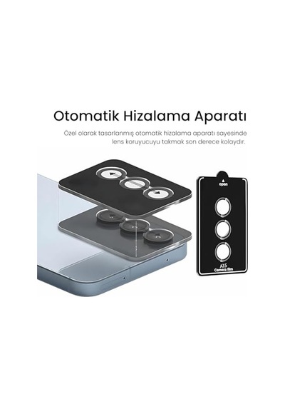 Aksesuar Samsung Uyumlu Galaxy Serisi Kamera Lens Koruyucu - 9h Sertlik Otomatik Hizalama Aparatlı Alüminyum Çerçeveli Çizilmeye V
