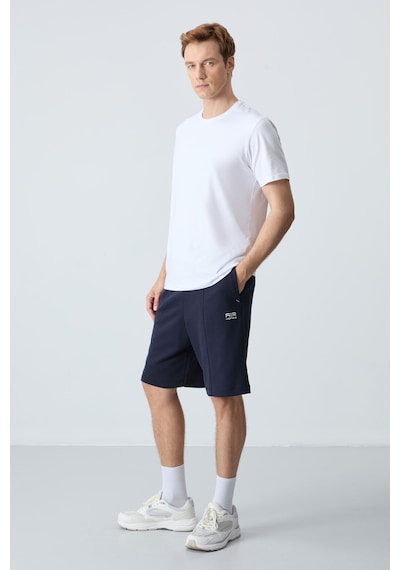 Air Jones Tommy Life Lacivert Pamuklu Kalın Yumuşak Dokulu Standart Fit Basic Erkek Şort - 81277 Lacivert