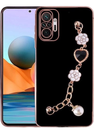Goocamp Redmi Note 10 Pro Kılıf El Tutamaçlı Kamera Korumalı Taka Silikon Kapak - Si Siyah